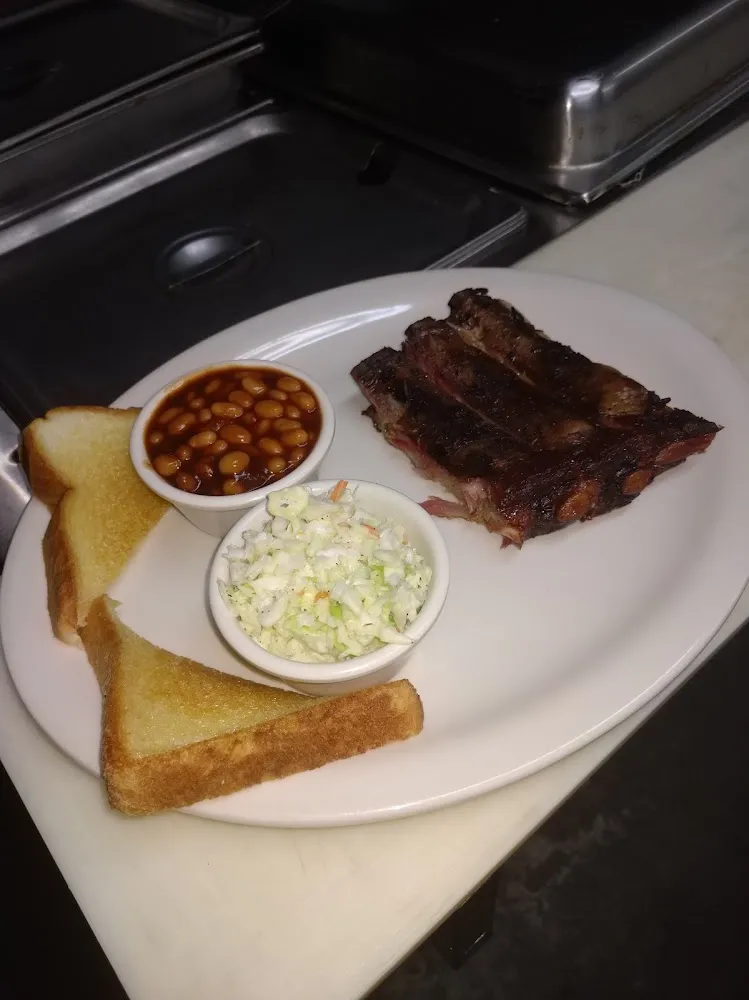 Pork Ribs Baked Beans Slaw